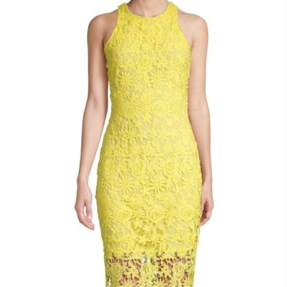 ALEXIA ADMORE Raquel Lace Midi Dress Lemon Yellow {3H24} - Picture 2 of 3